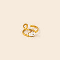 Bague ajustable strass ovale