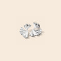 Boucles d'oreilles argentées feuilles ginkgo ondulées