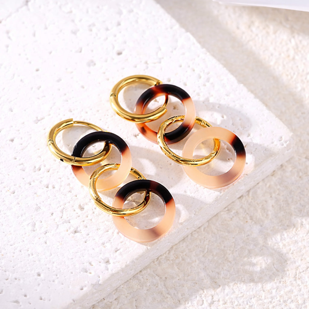 Boucles d'oreilles anneaux léopard