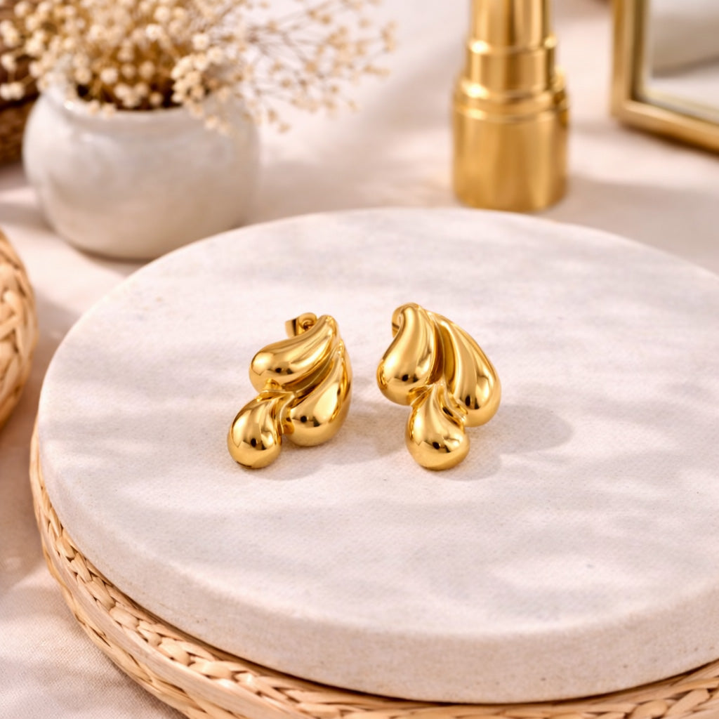 Boucles d'oreilles goutes dorées