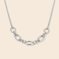 Collier argenté larges maillons et noeuds