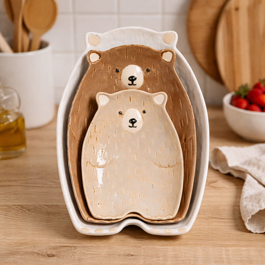 Ensemble de 3 plats ours