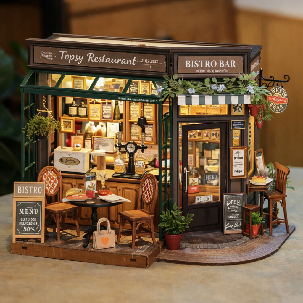 Plongez dans un univers gourmand et plein de poésie avec la maison miniature DIY Chocolat d’Henry de Robotime. Cette maquette à assembler soi-même recrée avec minutie une charmante chocolaterie, regorgeant de détails délicats : comptoirs, boîtes de chocolats, étagères, décorations et petits accessoires réalistes.