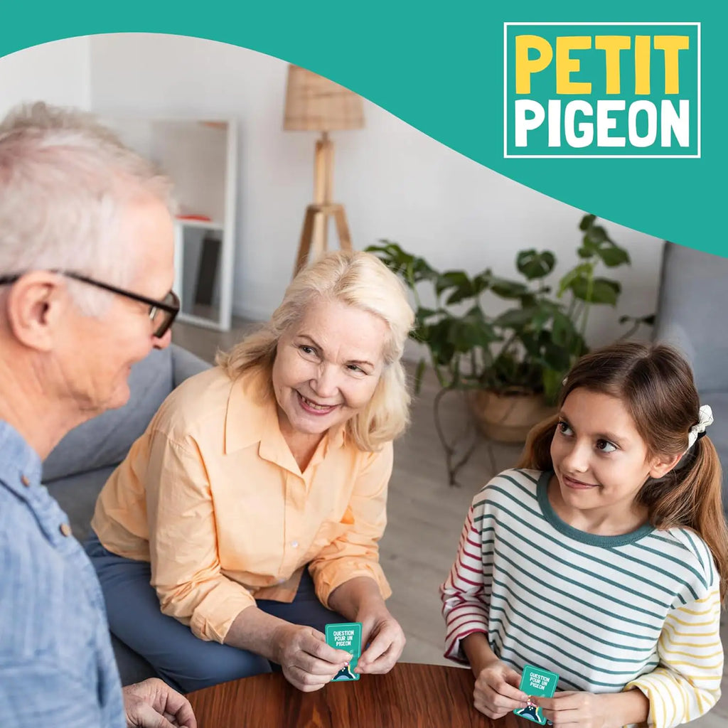 Drôle, malin et plein de rebondissements, Petit Pigeon est un jeu de société d’ambiance et de bluff où il faut savoir mentir… sans se faire repérer ! Accessible et rapide à prendre en main, il promet des parties rythmées et de nombreux éclats de rire entre amis ou en famille.