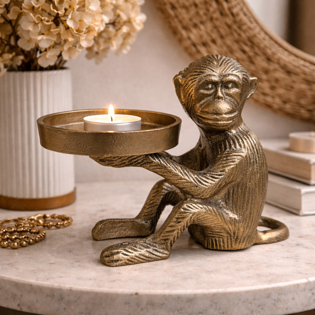 Porte bougie singe