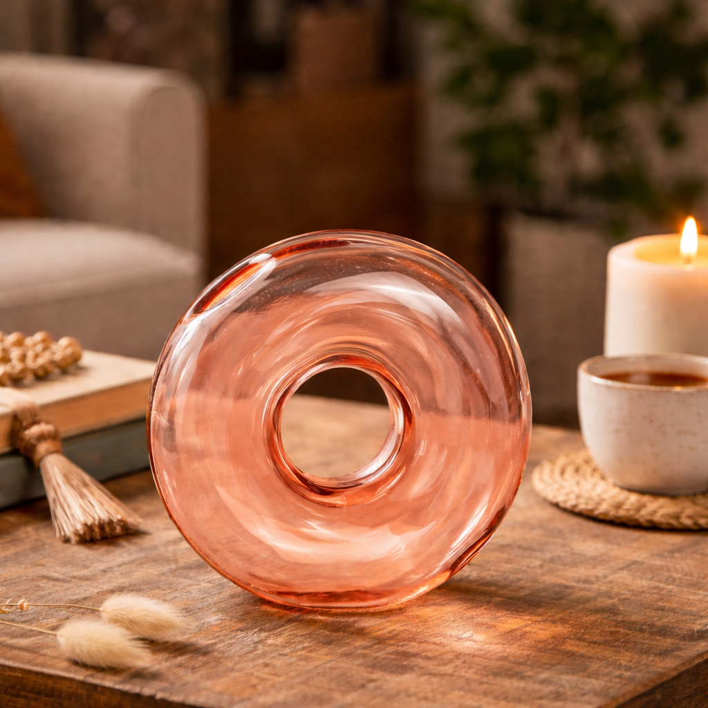 Ce vase en verre coloré séduit par sa forme originale et son design contemporain. Sa transparence délicate associée à sa teinte subtile en fait un objet décoratif facile à intégrer dans différents styles d’intérieur.